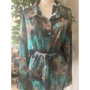 Pretty little thing green belted dress